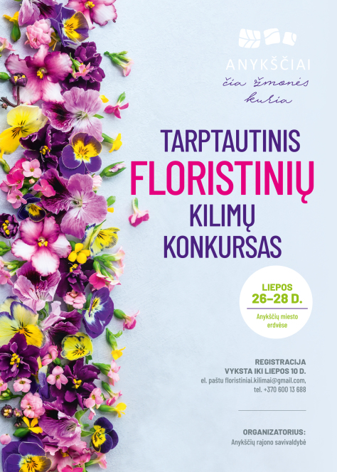 Kviečiame registruotis į Tarptautinį floristinių kilimų konkursą „Anykščiai. Čia žmonės kuria“