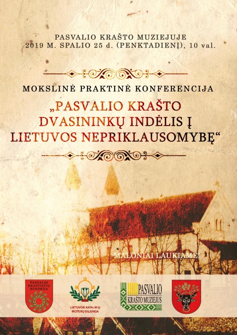 Pasvalio krašto muziejus kviečia į mokslinę praktinę konferenciją „Pasvalio krašto dvasininkų...