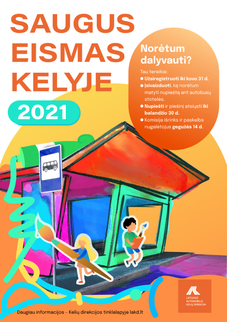 Kviečiame dalyvauti piešinių konkurse „Saugus eismas kelyje 2021“