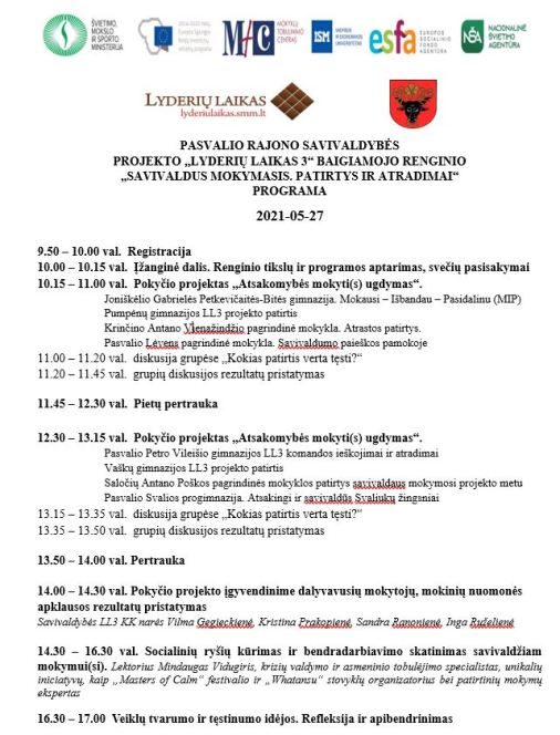 Projekto „Lyderių laikas 3“ baigiamasis renginys