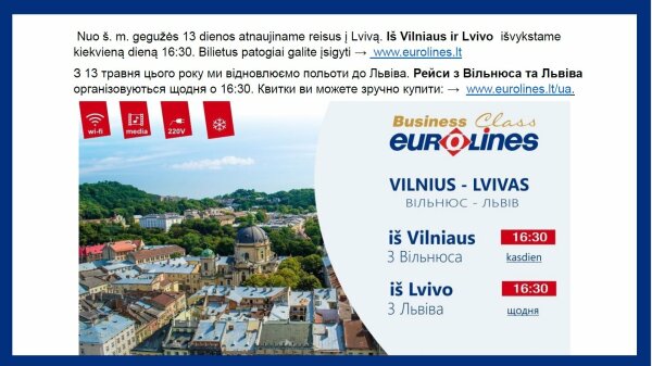 UAB Tolimojo keleivinio transporto kompanija (TOKS) atnaujina reisus iš / į Lvivą