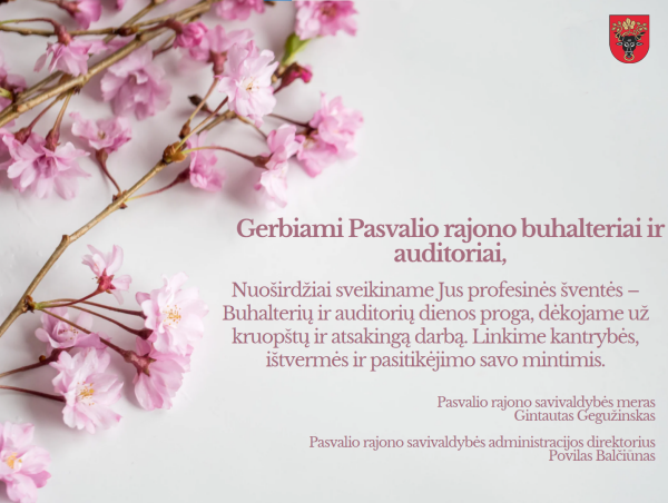 Savivaldybės vadovų sveikinimas Buhalterių dienos proga
