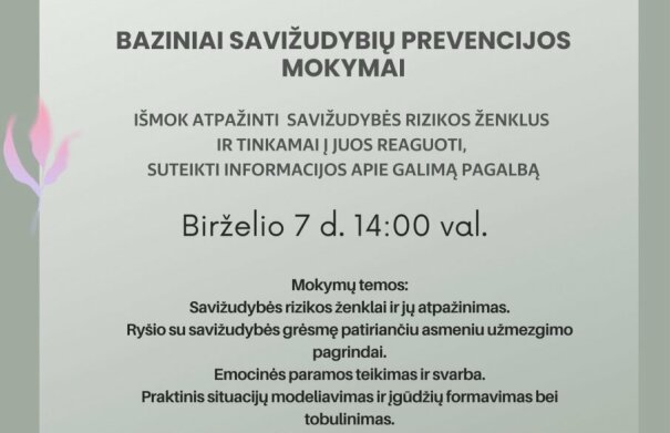 Baziniai savižudybių prevencijos mokymai