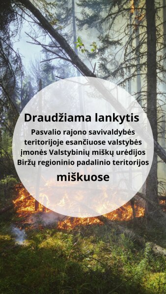 Uždrausta lankytis miškuose esančiuose Pasvalio rajone