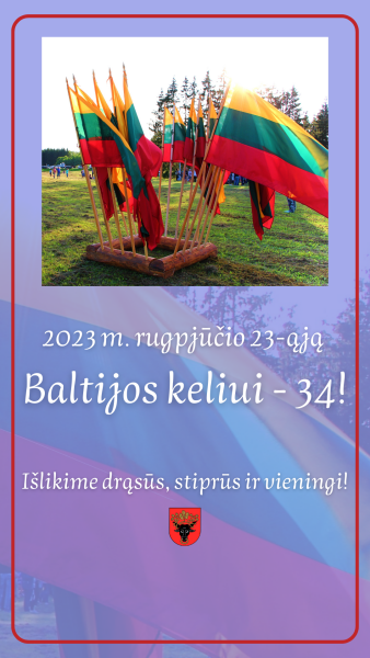 Baltijos kelio dienos sveikinimas
