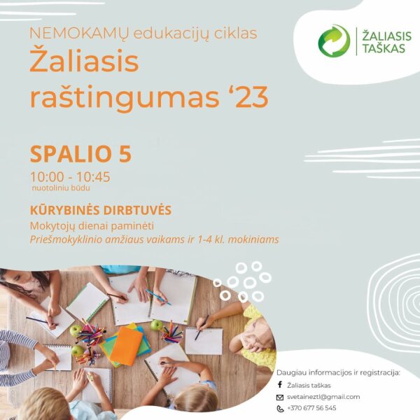 Nemokamų edukacijų ciklas „Žaliasis raštingumas '23“