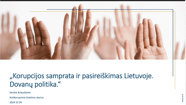 Savivaldybėje – STT mokymai „Korupcijos samprata ir pasireiškimas Lietuvoje. Dovanų politika“.