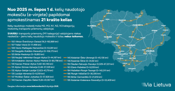 Plečiamas mokamų kelių tinklas: ką reikia žinoti transporto priemonių valdytojams? 