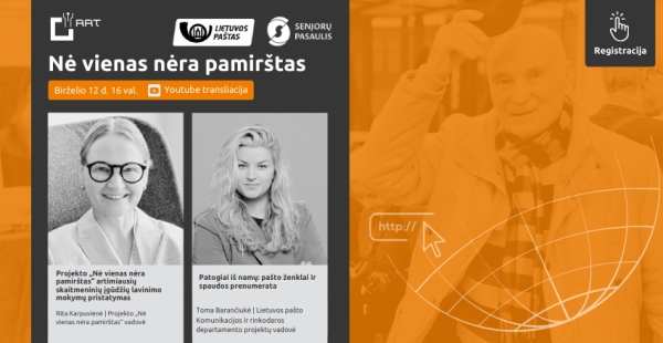 Projektas „Nė vienas nėra pamirštas“ ir vėl Jus kviečia į nuotolinę paskaitą