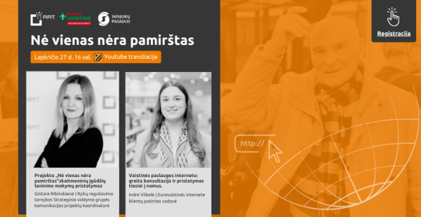 Projektas „Nė vienas nėra pamirštas“ kviečia į nuotolinę paskaitą!