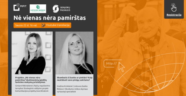 Projektas „Nė vienas nėra pamirštas“  ir vėl Jus kviečia į nuotolinę paskaitą!