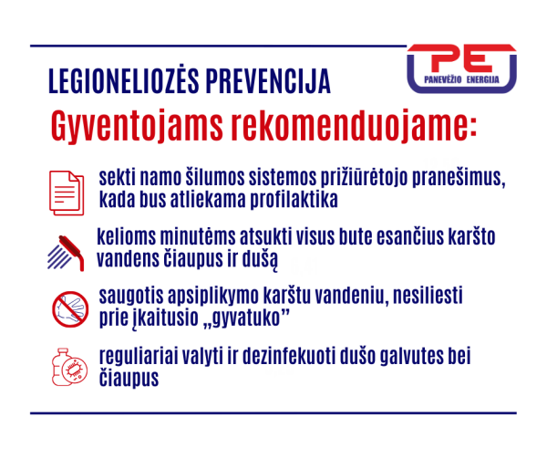 Bus vykdoma legioneliozės profilaktika: ką būtina žinoti ir daryti?