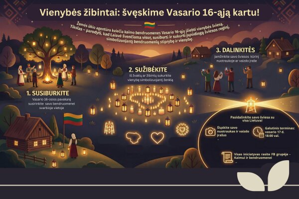 Vasario 16-osios iniciatyva bendruomenėms – „Vienybės žibintai“