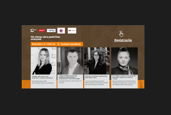 Projektas „Nė vienas nėra pamirštas“ Jus kviečia klausytis skaitmeninius įgūdžius lavinančių...