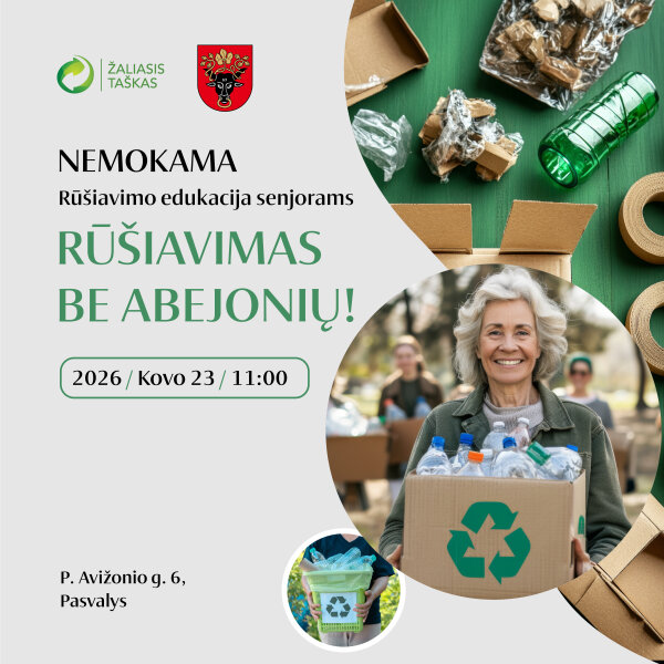 Senjorai kviečiami dalyvauti rūšiavimo edukacijoje
