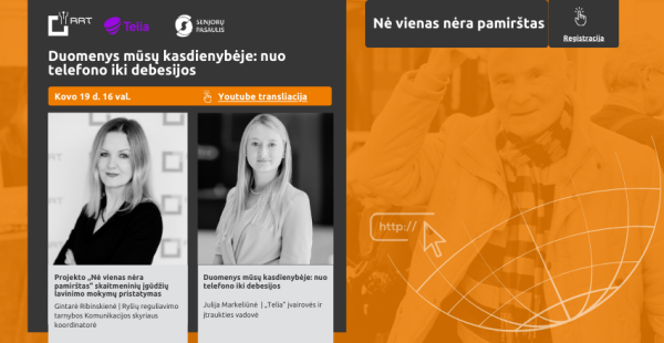 Projektas „Nė vienas nėra pamirštas“  ir vėl Jus kviečia į nuotolinę paskaitą!