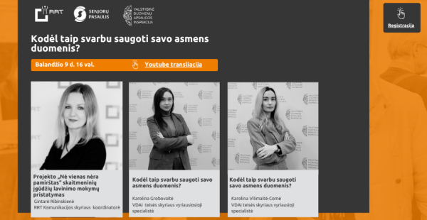 Projektas „Nė vienas nėra pamirštas“  ir vėl Jus kviečia į nuotolinę paskaitą!