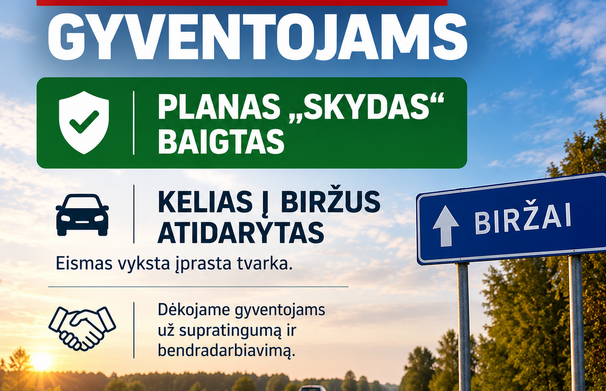 Planas „Skydas“ baigtas.